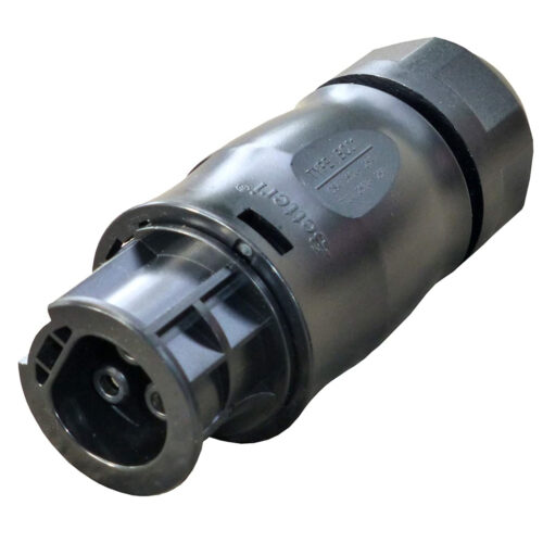 Batteriebuchse BC01 mit Schutzart IP68, weiblicher Stecker und Kupplung für den Netzanschluss