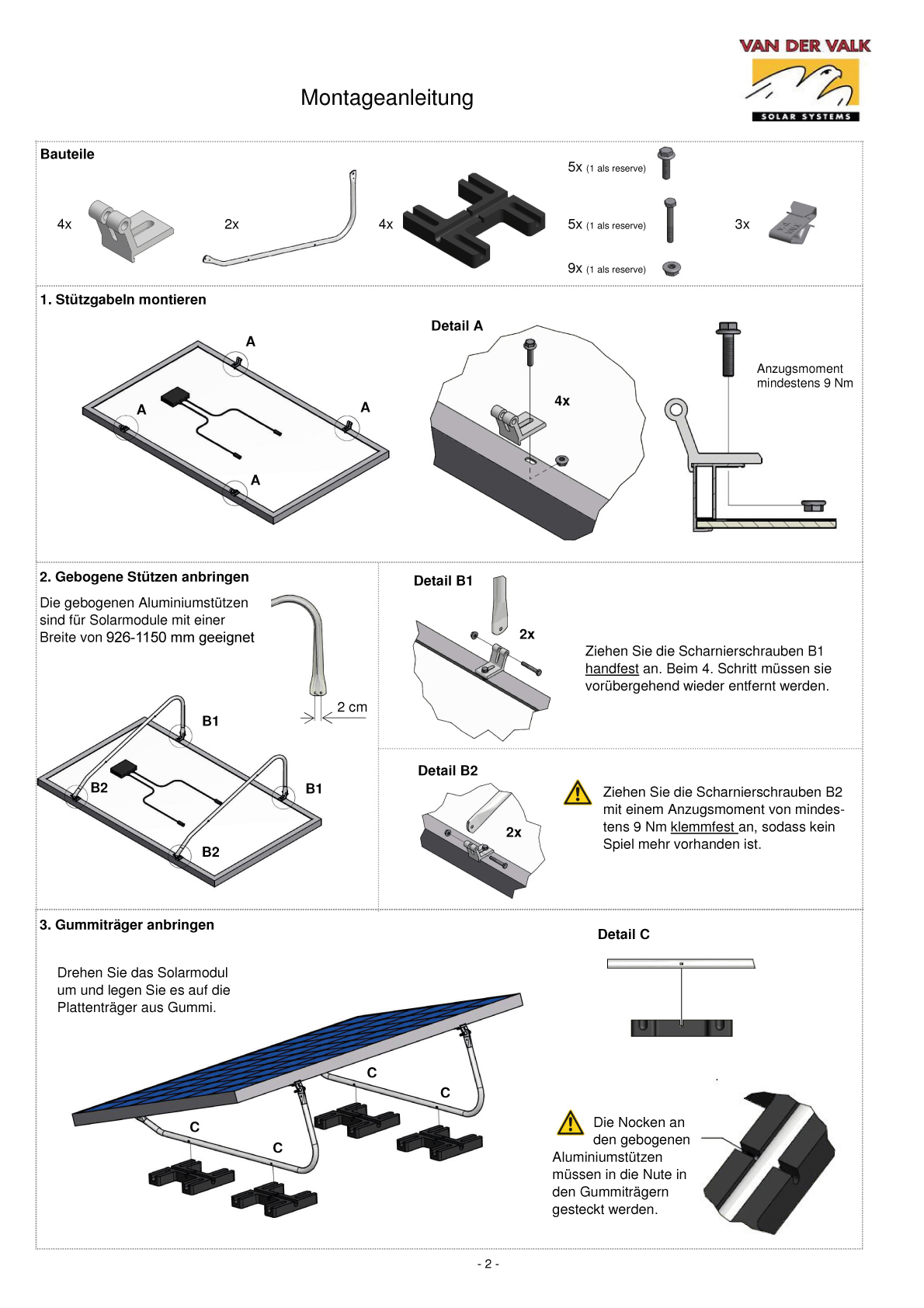 Montageset Flachdach VALK 17° – Bild 6