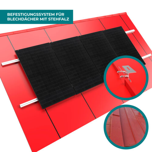 Klickfix photovoltaic mounting on sheet roof with standing seam - Image 2