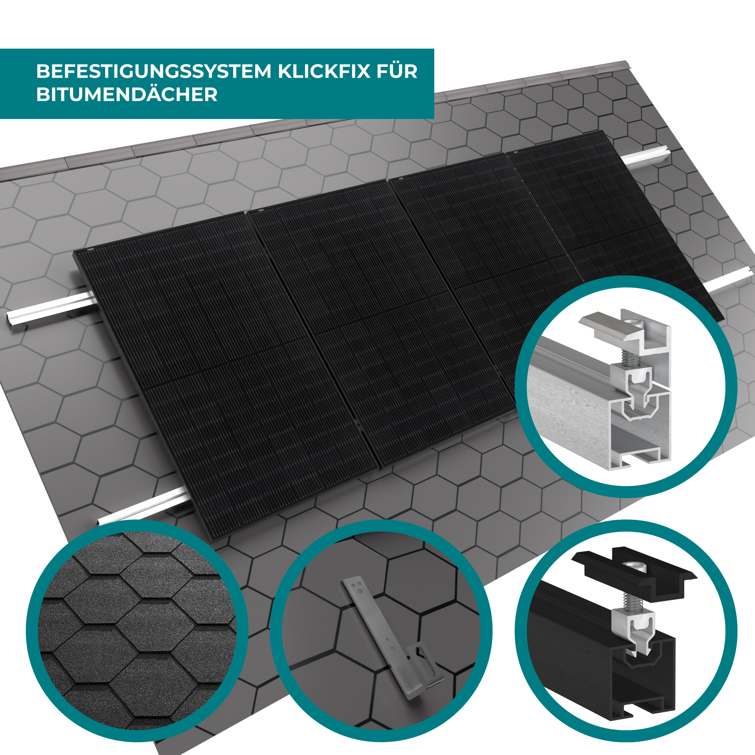 Photovoltaic mounting on bitumen flat roof & sloped roof - Image 2