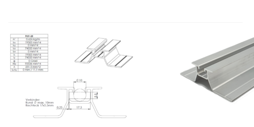 Trapezblech Kurzschiene mittel (Gesamthöhe 25 mm / Länge 0,12m) - Image 3