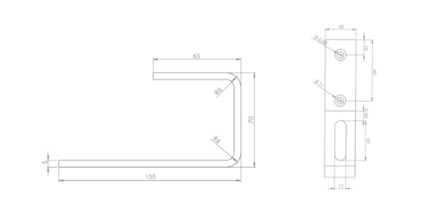 Shingle roof hooks (countersunk holes | stainless steel 1.4301) - Image 2