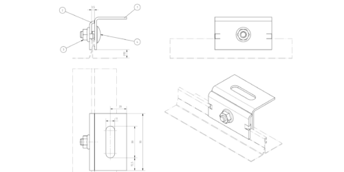 Roof clamp for standing seam sheet metal roofs - 1 screw - Image 2