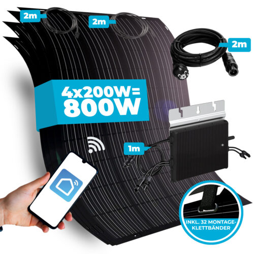 Balcony power station 800W highly flexible Full-Black