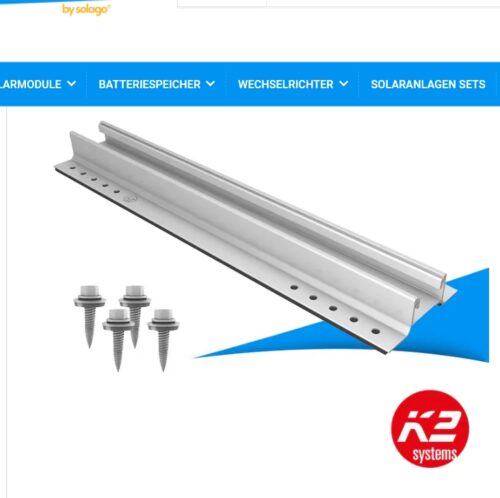 K2 MiniRail MK2 Set - Sloping roof trapezoidal sheet