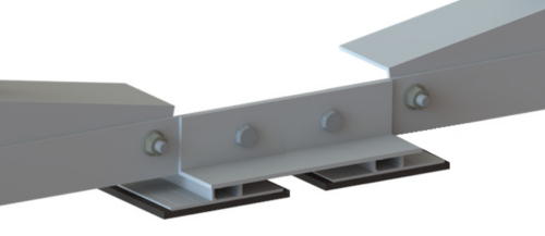 Flat East/West short connector - aluminium connection for PV systems