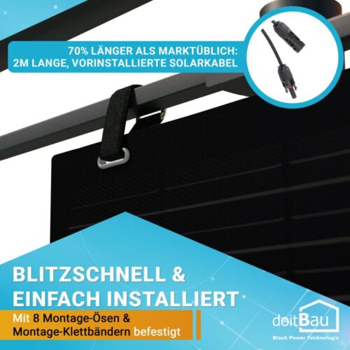 Flexibles Solarmodul Full-Black 390W DB390 Rückbox – Bild 4