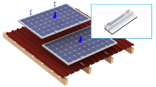 Klickfix photovoltaic mounting on sheet roof with standing seam (Kopie) (Kopie) (Kopie) (Kopie)
