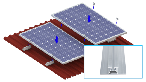 Klickfix photovoltaic mounting on sheet roof with standing seam (Kopie) (Kopie)